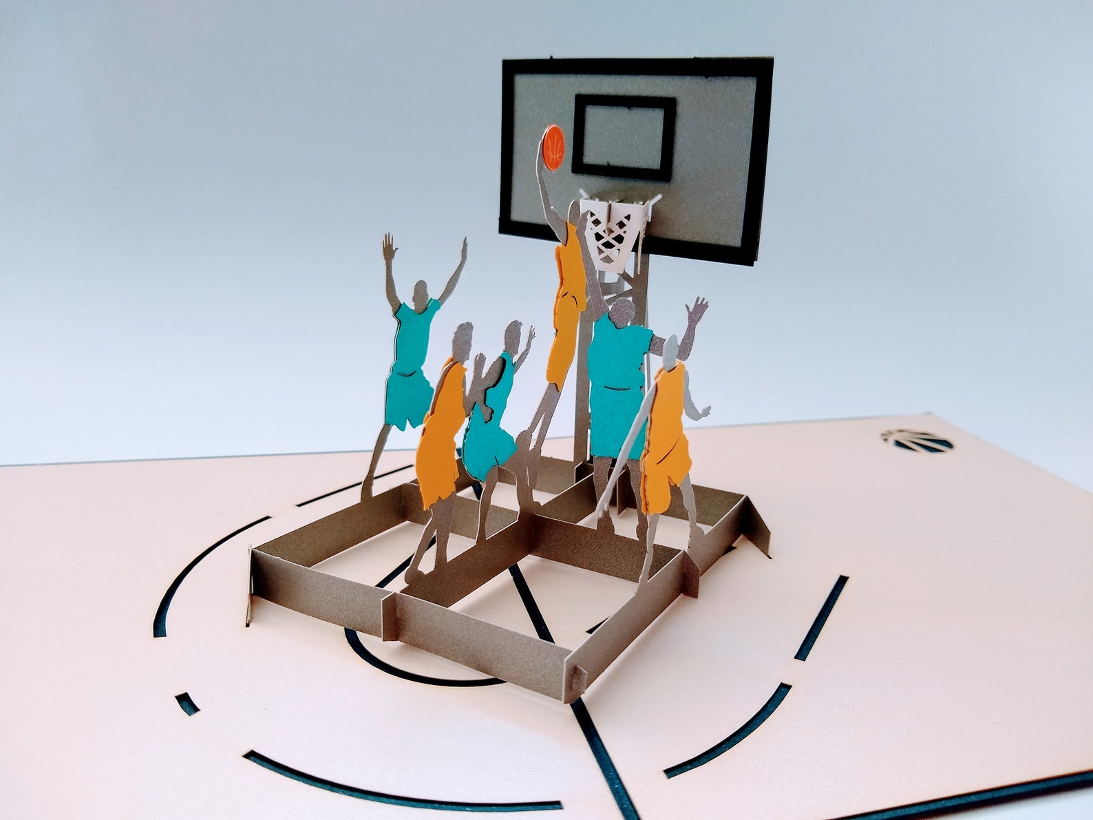 Basketball 3D Pop up Greeting Card Basketball Lovers Etsy