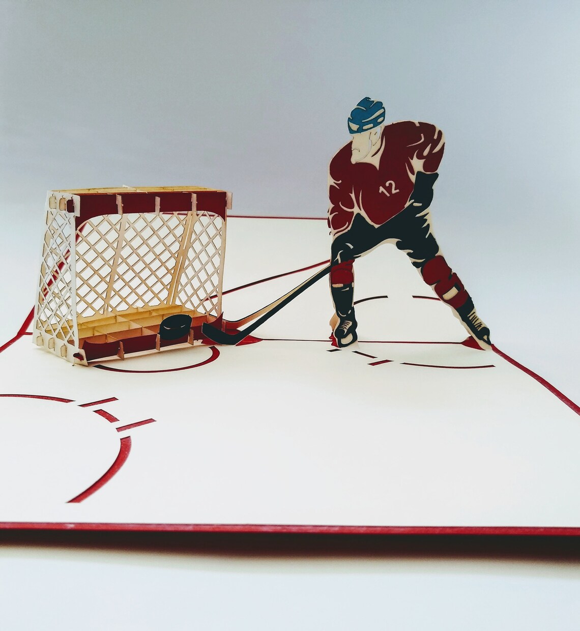 Hockey 3D Pop up Greeting Card Hockey Fans Hockey Team Etsy