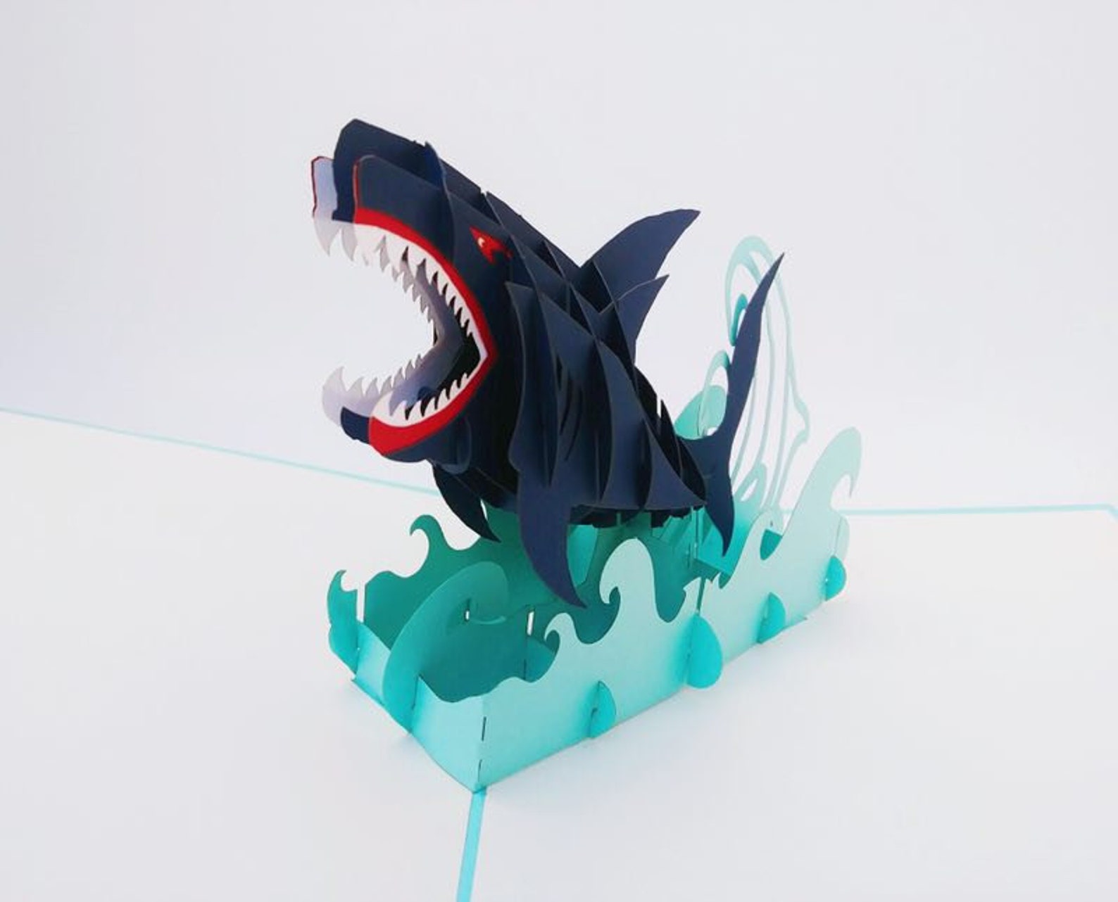 Shark Handmade Pop up Greeting Card Friendship Birthday | Etsy