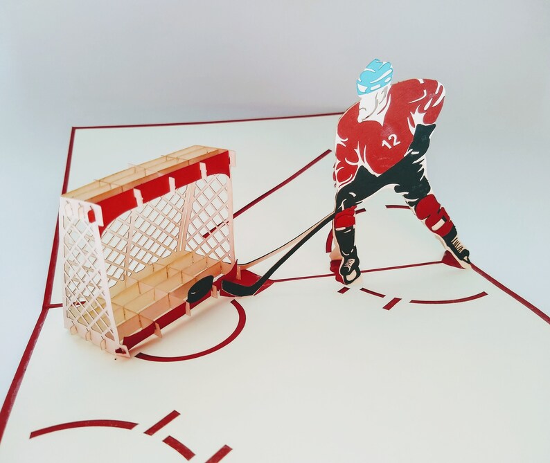 Hockey 3D Pop up Greeting Card Hockey Fans Hockey Team Etsy