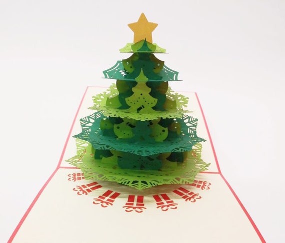 Details about   3D Pop-up Christmas Tree Greeting Cards Christmas Greeting Holiday Cards Gif j1 