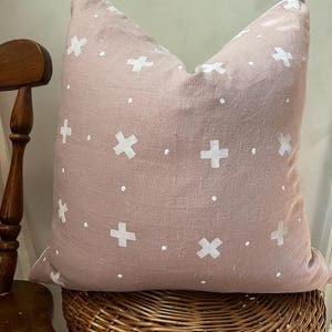 Desert Rose Linen Pillow Cover: Hand Block Printed Boho Chic Home Decor