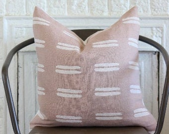 Blush Linen Euro Sham Cover Throw Linen Pillow Cover Boho Pillow Cover Boho Chic Home Decor Hand Made Home Goods Block Printed Pillow Cover