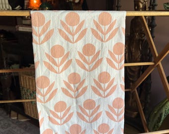Misprinted Pink Flour Sack Tea Towels, 100% Cotton Kitchen Towel Seconds, Neutral Decor, Housewarming Gift, CLEARANCE