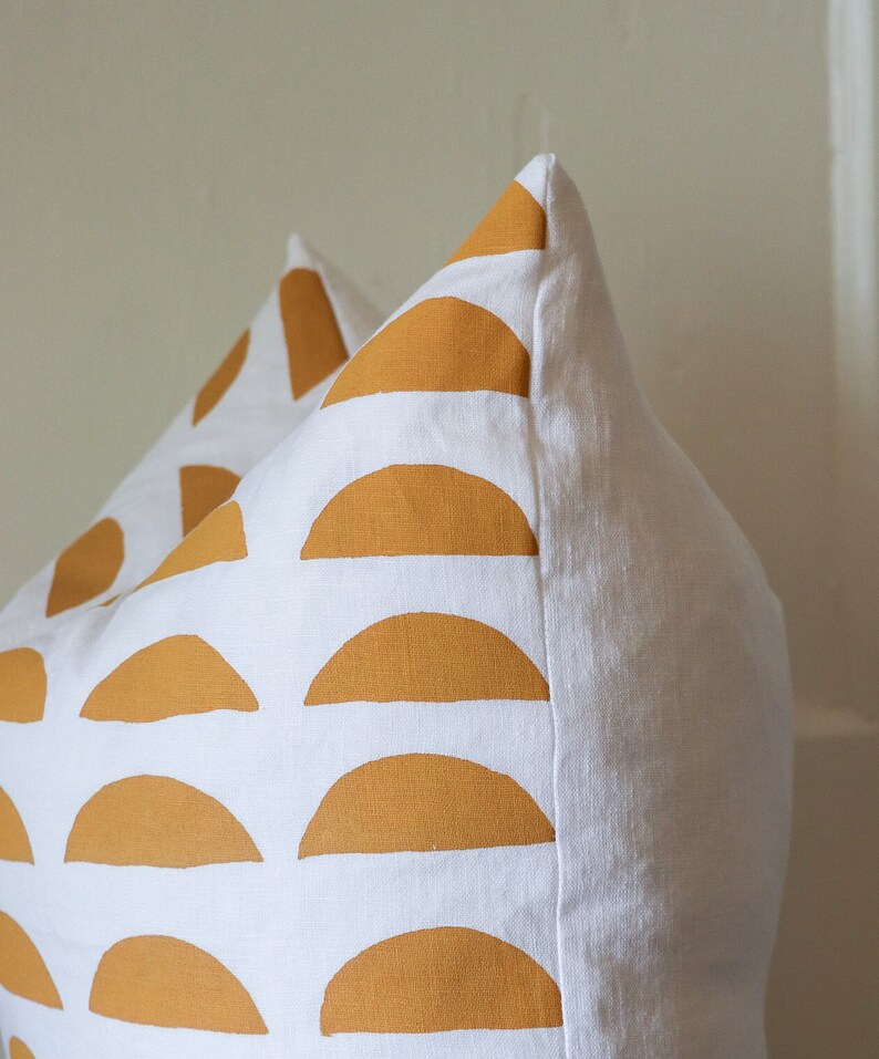 Yellow Linen Pillow Cover Throw Pillow Cover Boho Pillow Cover Etsy