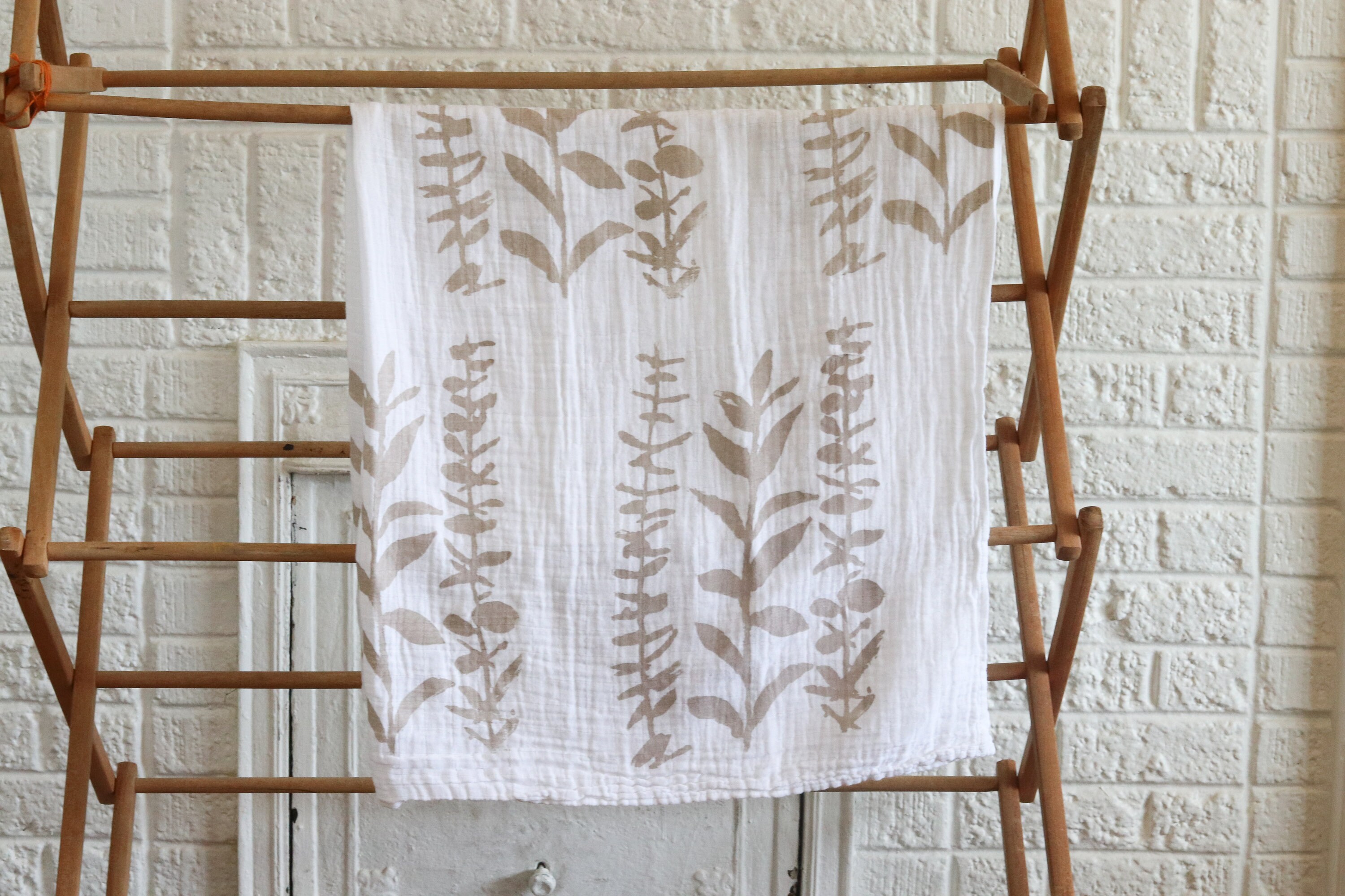 Cotton Swaddling Blanket Hand printed baby blanket cotton Etsy