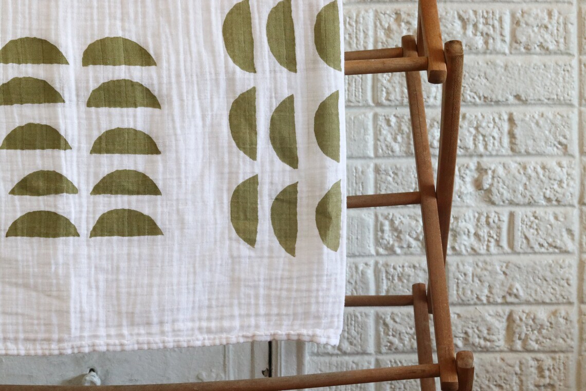 Cotton Swaddling Blanket hand printed baby blanket cotton Etsy