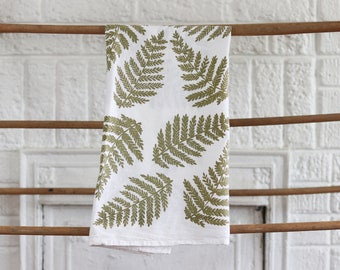 Fern Print Tea Towel Flour Sack Towel Kitchen Towel Fern Print Tea Towel Botanical Print Towel All Natural Cotton Dish Towel Tea Towel