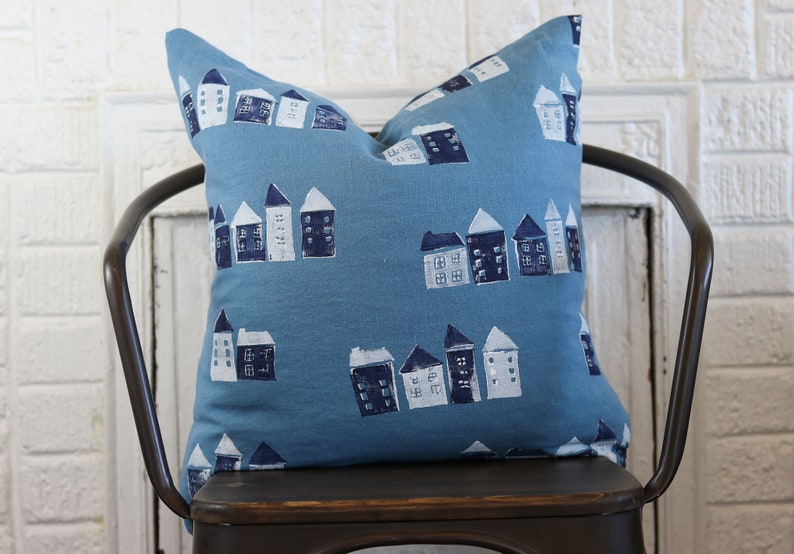 Blue Throw Pillow Cover Scandinavian Throw Pillow Cover Boho Etsy