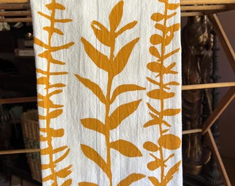Misprinted Yellow Flour Sack Tea Towels, Cotton Kitchen Towel Seconds, Neutral Decor, Housewarming Gift, CLEARANCE