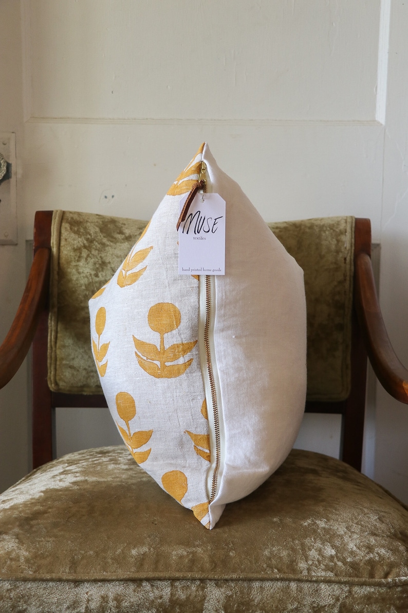 Mustard Pillow Cover Linen Pillow Case Throw Pillow Boho Etsy