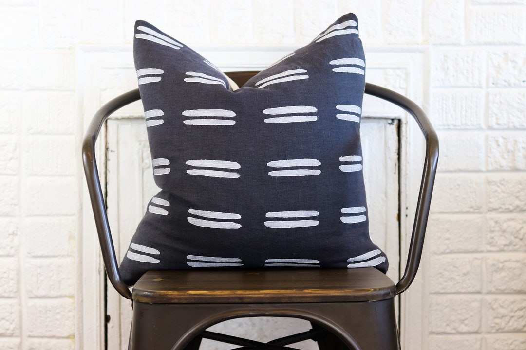 Gray Linen Pillow Case Throw Pillow Cover Charcoal Grey Pillow Charcoal