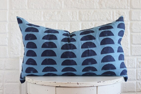 Indigo Pillow Cover Throw Pillow Cover Boho Pillow Cover Boho Chic Home Decor Hand Made Home Goods Block Printed Pillow Cover Bohemian