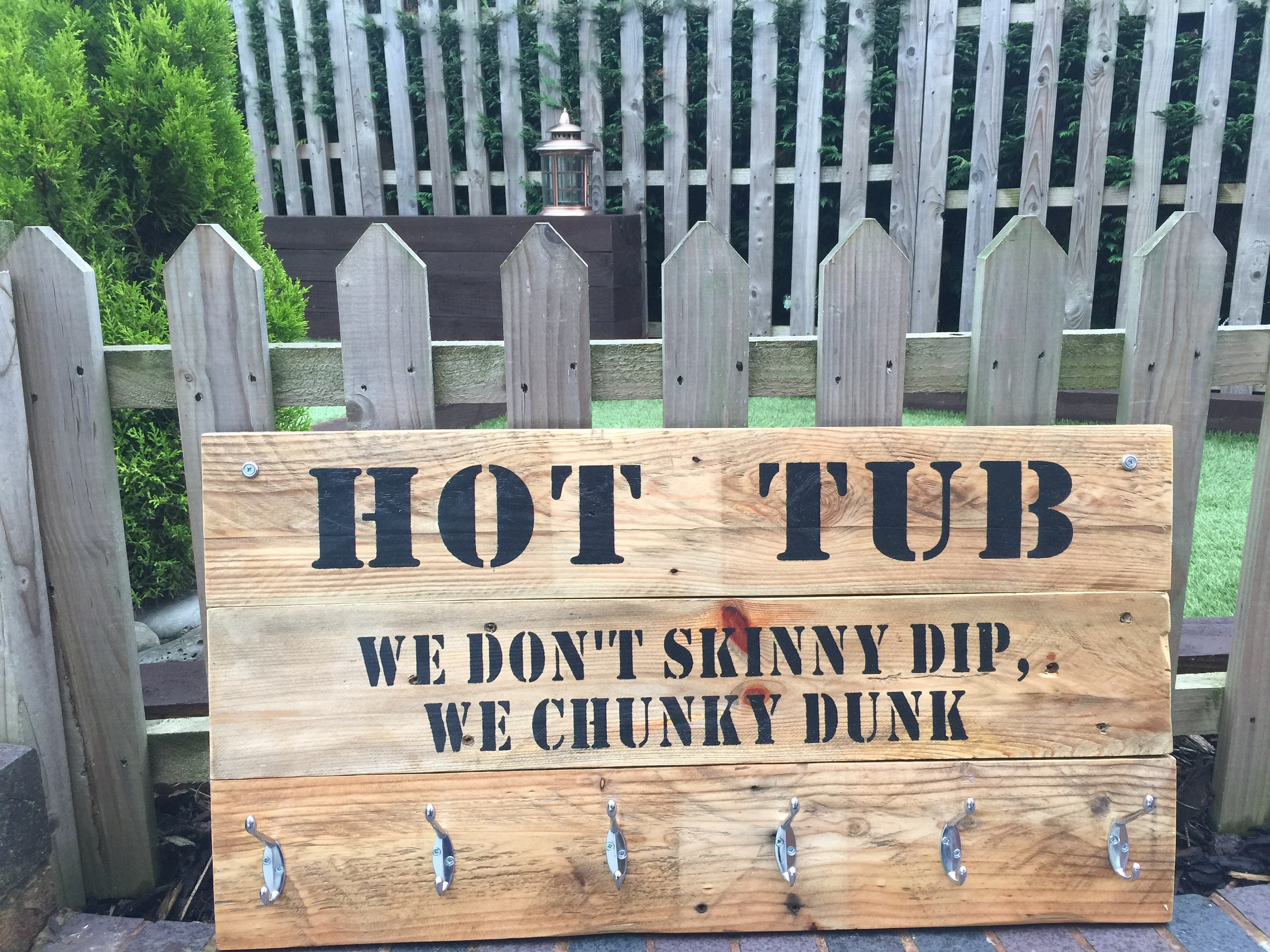 Deluxe Hot tub sign extra large chunky reclaimed timber. Etsy