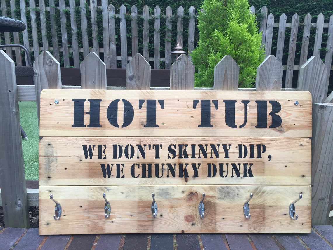 Deluxe Hot tub sign extra large chunky reclaimed timber. Etsy