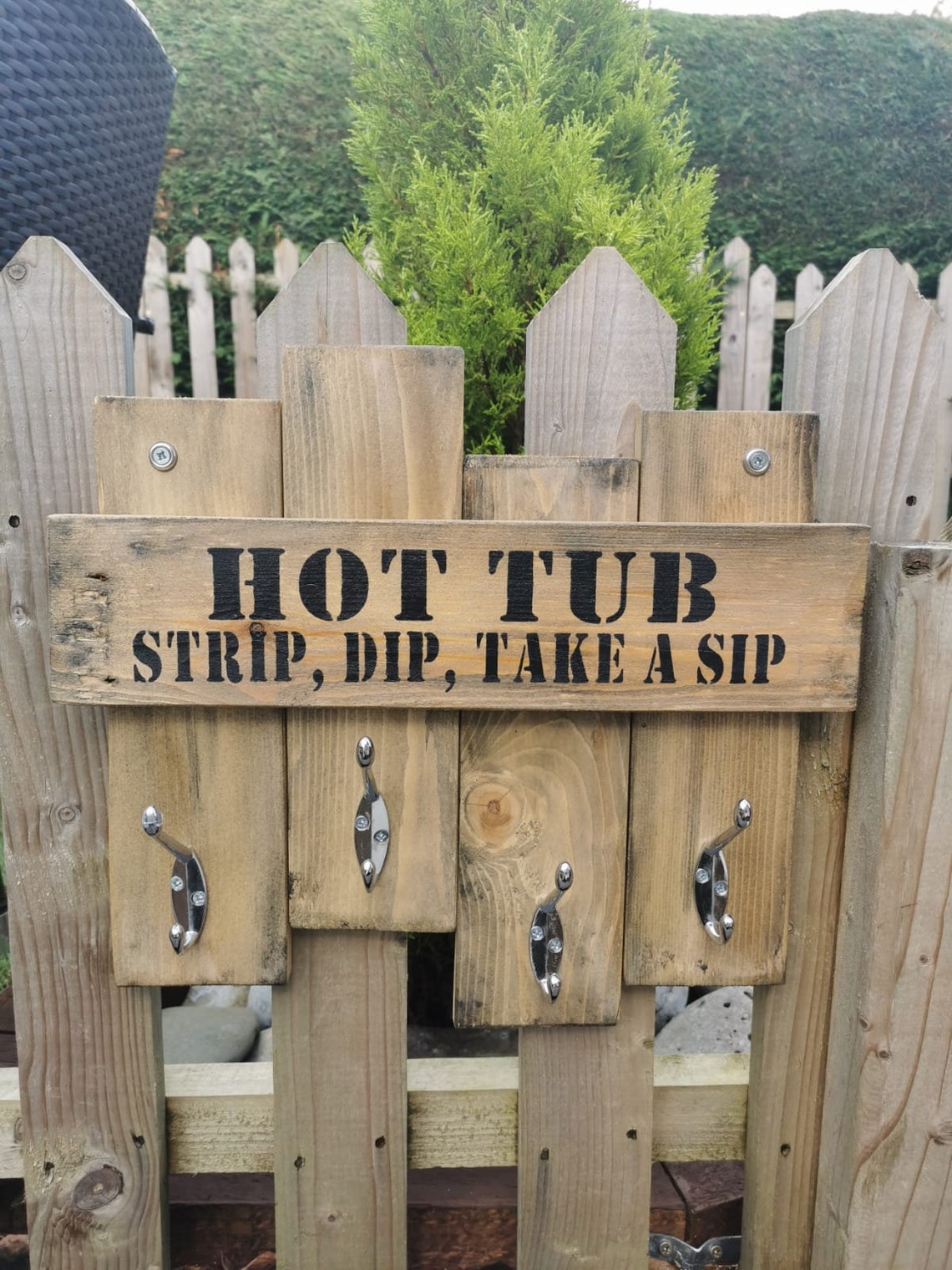 Hot tub sign. Can Personalise. Hand made reclaimed timber sign Etsy