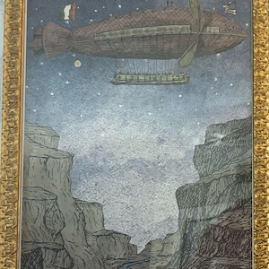 Steampunk Airship Vintage Style Poster