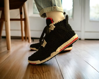Custom Crochet Sneaker Slippers, Crochet Slippers Shoes, Crochet Sneaker, Gift For Him, Gift For Her