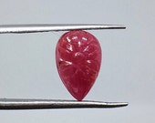2.37 cts Natural Rare Pink Red Ruby Hand Made Pear Carving Madagascar Unheated