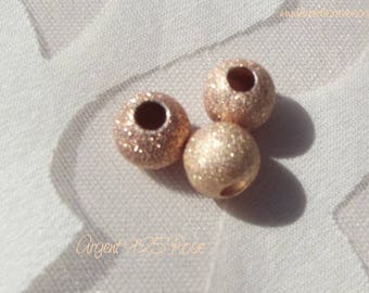 Pearl round pink diamond dia.8mm effect 925 Silver