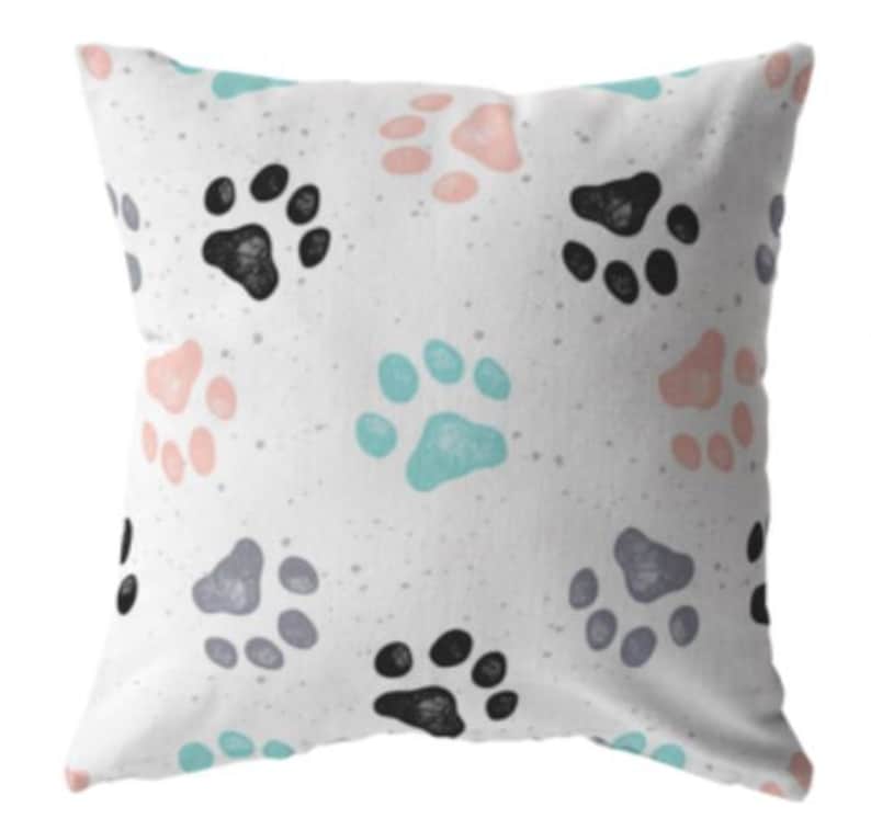 Paw Print Throw Pillow Unique Pillow Dog Lover Pet Decor Etsy