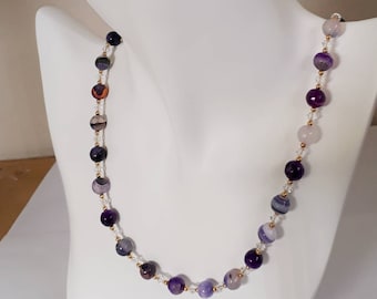 Purple Agate, Crystal, Necklace, Earrings, Swarovski, Toggle Clasp, Under 40.00