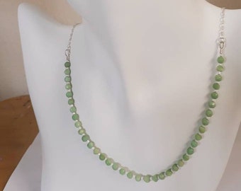 Green Opal, Necklace, White, Figure 8 Chain, Earrings, Figure-8 Chain, Lobster Clasp, Under 40.00