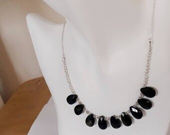 Green Goldstone Necklace & Hoop Earrings: Swarovski Crystal Set