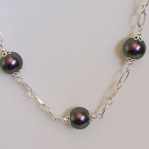 Iridescent Purple, Swarovski, Chain, Toggle Clasp, Necklace, Earrings, Under 30.00