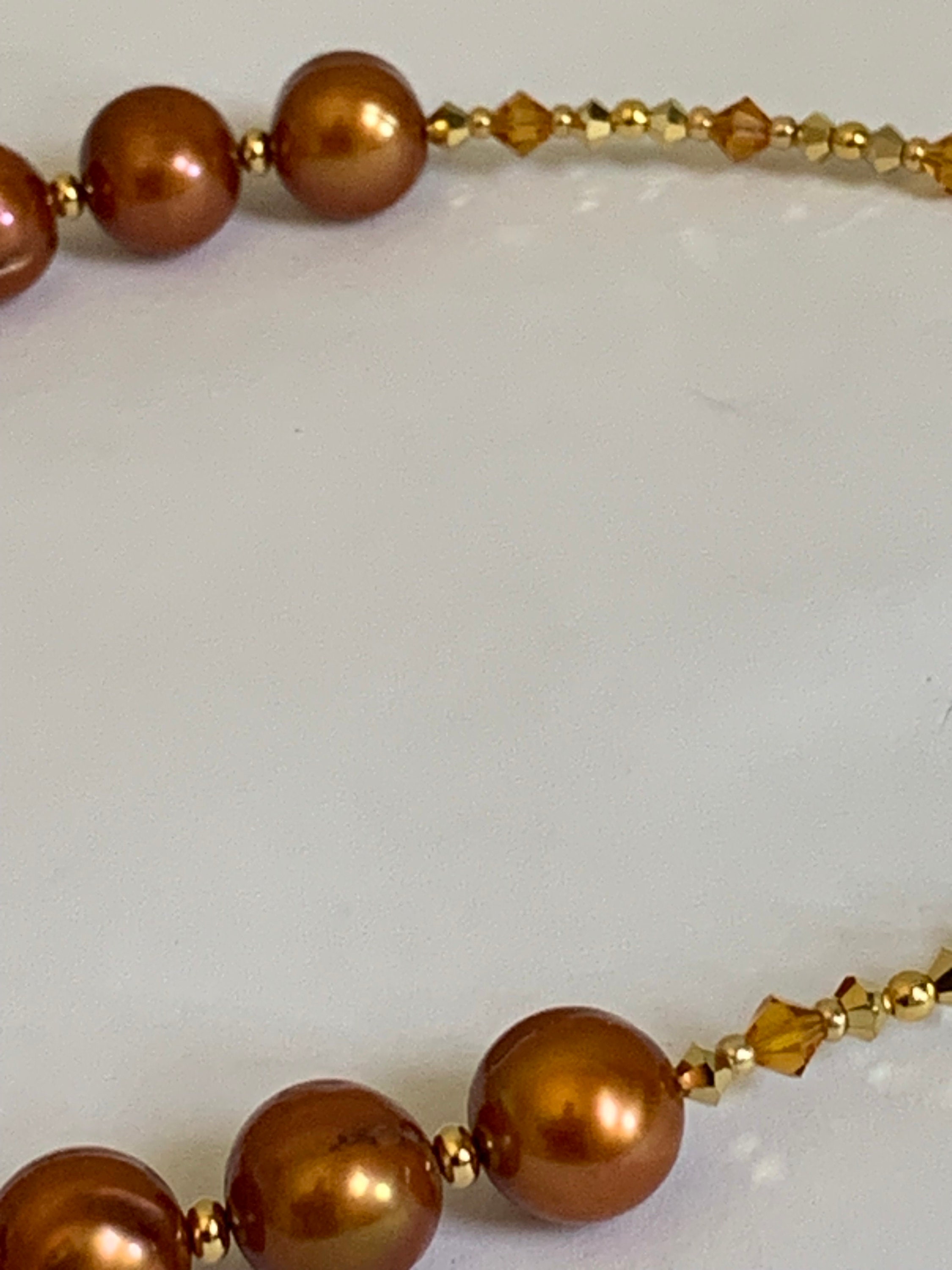 Sienna, Pearl, Swarovski, Topaz, Preciosa, Gold Plated