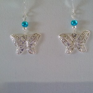 Turquoise, Butterfly, Czech, Swarovski, White, Earrings, under 25.00