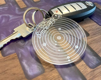 Solar System Coordinate Keychain - Acrylic