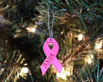 Custom Awareness Ornament (Cancer Ornament, Breast Cancer, Brain Cancer, AIDS Ornament, Support Ornament, Cancer Ribbon)