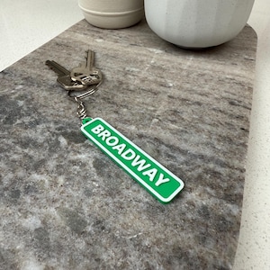 Custom Street Sign Keychain or Ornament – Personalized Road Sign Gift, Street Name Decor, Travel Lover Gift, Stocking Stuffer, Keepsake
