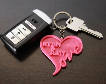 Custom Heart Keychains (Sweetheart Keychain, Heart Keychain, Personalized Keychain, Valentines Day Keychain, Valentines Keychain)