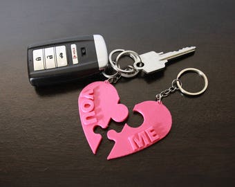 Custom Heart Keychains (Sweetheart Keychain, Heart Keychain, Personalized Keychain, Valentines Day Keychain, Valentines Keychain)