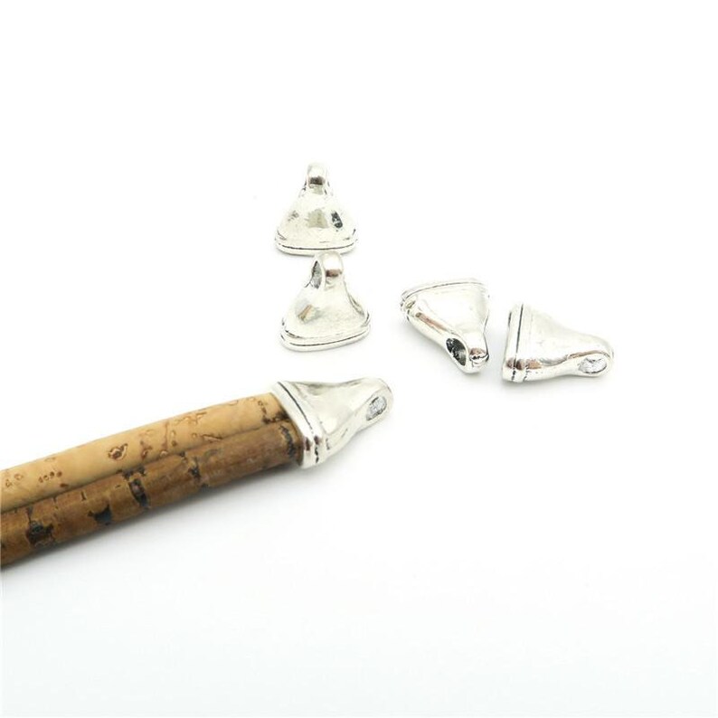 10Pcs for 10*5mm Flat Round Leather ends clasp Antique silver Antique Bronze Jewelry Supplies Jewelry Finding