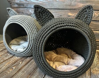 Modern dog bed, pet house, cave for cat, knitting bed pet