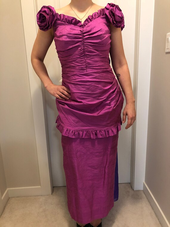 fuchsia silk dress