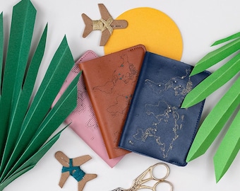 Combo Set of 3 Stitch Your Travels Passport Covers - Choose 3 Covers to save 15% (Mix and match all colours of Vegan & Real leather)