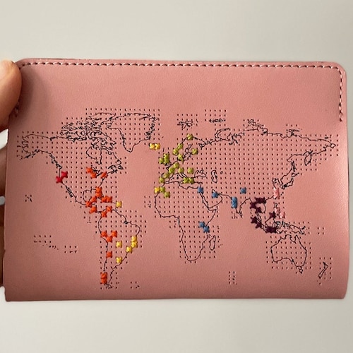 Stitch Where You've Been Travel Passport Cover Maroon Etsy