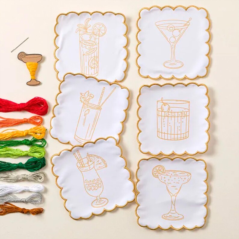 Chasing Threads Cocktail Napkins Embroidery Kit