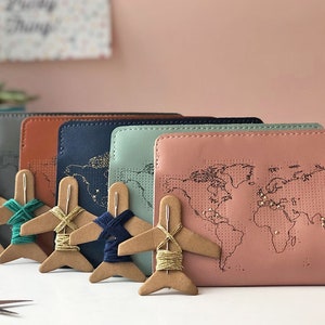 Combo Set of 4 Stitch Your Travels Passport Covers Choose 4 Covers to save 20% Mix and match all colours of Vegan & Real leather image 1