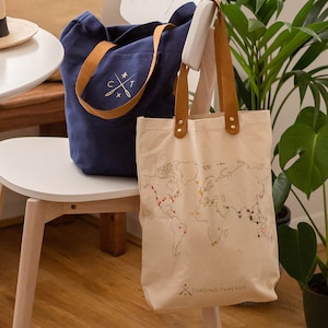 Stitch Where You've Been Canvas Travel Tote Bag image 5