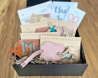 Couples Travel Accessories Gift Set for travel-lovers. Perfect Wedding or Newlyweds Luxury Gift Box