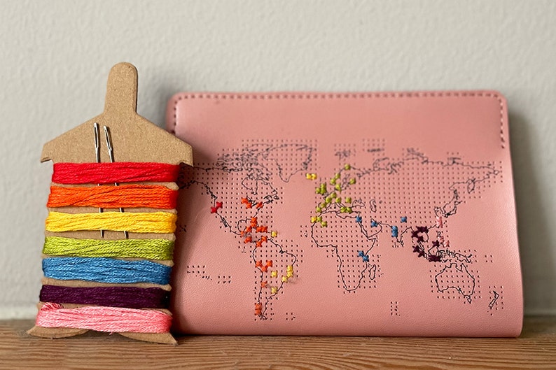 Stitch Where You've Been Travel Passport Cover Pink Etsy