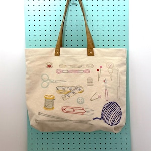 DIY Embroidery Tote Bag Kit – Organize Your Sewing & Craft Tools and stitch it yourself