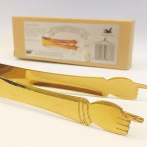 Handy Golden Sugar Tongs, Unique Pointing Hand Prongs with gift box image 9