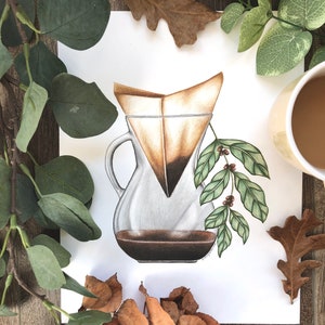 Coffee Art Print, Coffee Bean Art Print, Coffee Art, Coffee Botanical Art Print, Coffee Wall Art, Coffee Bean Plant Art, Plant Art, Coffee
