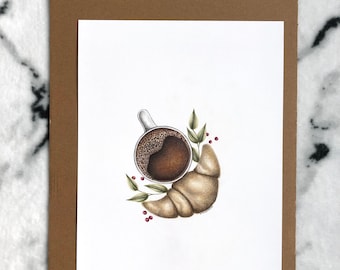 Impresión artística de planta de café, impresión de café, impresión de plantas, impresión artística de café, impresión artística de plantas, impresión artística de comida, arte de comida, impresión artística de café y comida